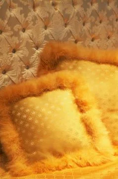 Two yellow pillows Foto stock