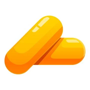 Two yellow pills lying on top of each other Stock Illustration