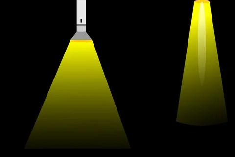 Two yellow spot lights on black background 스톡 일러스트
