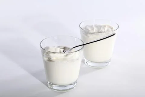 Two yogurt Stock Photos