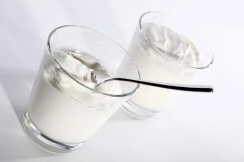 Two yogurt Stock Photos
