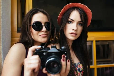 Two young beautiful Stock Photos
