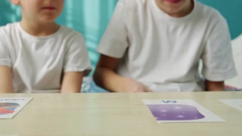 Two young children studying at home. Stock Footage 151753904
