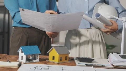 Two Young Engineers Expertise in Solar Cell Installation Meetings and Discu.. Stock Footage 303629927