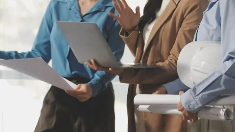 Two Young Engineers Expertise in Solar Cell Installation Meetings and Discu.. Stock Footage 303630014