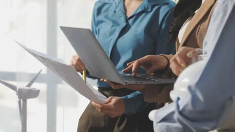 Two Young Engineers Expertise in Solar Cell Installation Meetings and Discu.. Stock Footage 303630127