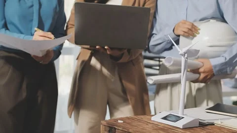 Two Young Engineers Expertise in Solar Cell Installation Meetings and Discu.. Stock Footage 303630147