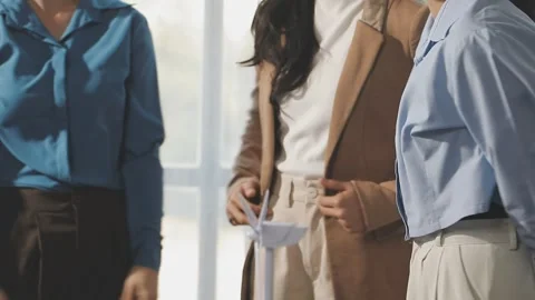 Two Young Engineers Expertise in Solar Cell Installation Meetings and Discu.. Stock Footage 303630282