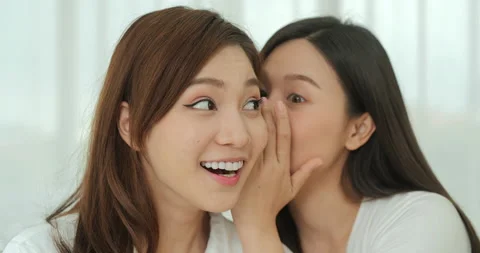 Two young lady talking with funny emotion. Stock Footage 141650177