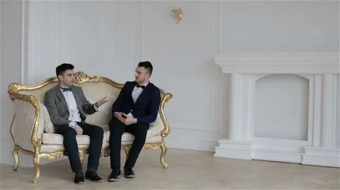Two young man discussing business Stock Footage 61206211