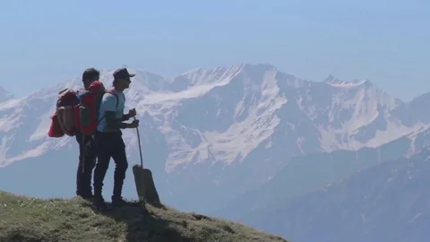 Two young men enjoying the view Video stock 82331585