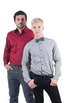 Two young men in shirts Stock Photos