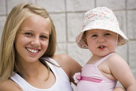 Two young sisters Stock Photos