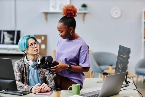 Two young software developers Stock Photos