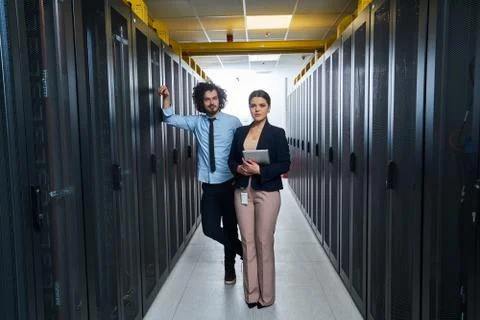 Two young technicans working Stock Photos