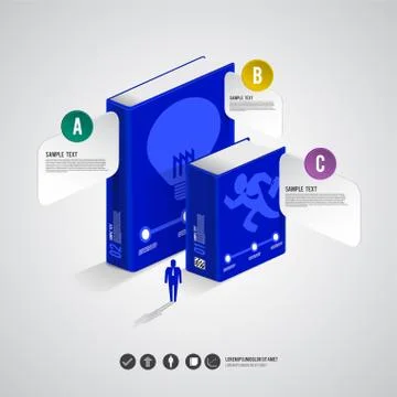 TwoBook Graph Stock Illustration