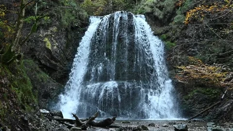 A twofold waterfall in a forest in slow motion, Josefsthaler Wasserfälle Stock-Footage 288148668