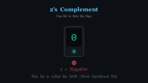 Two's Complement - One bit to rule the sign Stock Footage 340871486