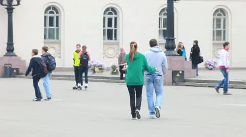Twosome walk together Stock Footage 12131102