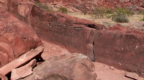 Twyfelfontein ancient rock engravings Stock Footage 22644970