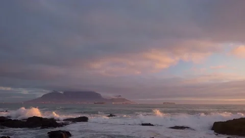 Twylight Cape Town and Table Mountain Stock Footage 211808219