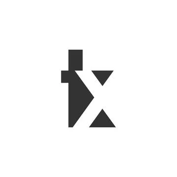 TX creative geometric initial based modern and minimal logo. Letter t x tre.. Stock Illustration