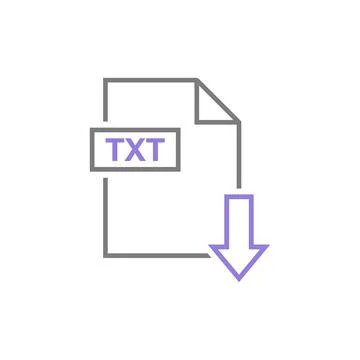 TXT Document Download Icon Vector Template Stock Illustration