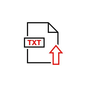 TXT Document Download Icon Vector Template Illustrazione stock
