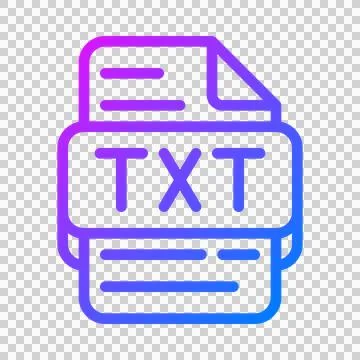 Txt document format file type icon. creative gradient icons for database to.. Illustrazione stock