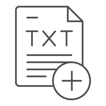 TXT document thin line icon. File txt format vector illustration isolated on Illustrazione stock