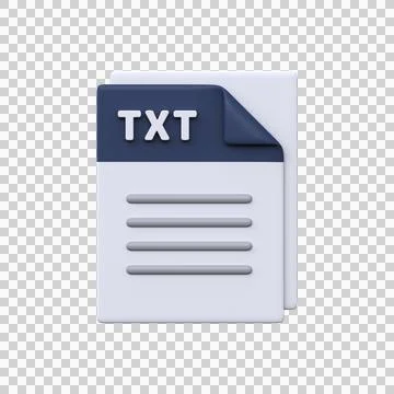 TXT file, format, 3D icon Illustrazione stock