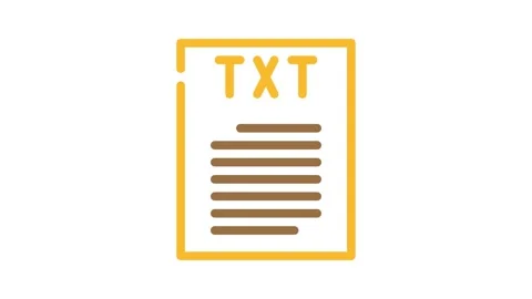 Txt file format document color icon animation Stock Footage 327271802