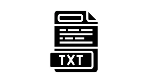 Txt file format document glyph icon animation Stock Footage 326158675