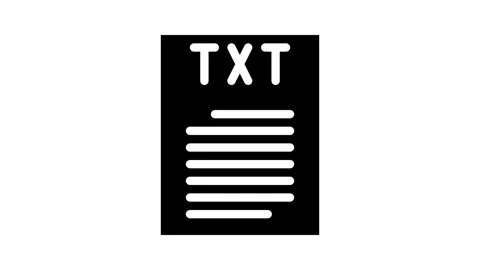 Txt file format document glyph icon animation Stock Footage 326746660
