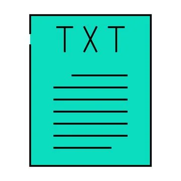 Txt file format document icon color illustration Stock Illustration