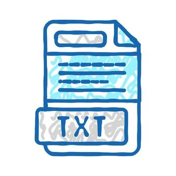 Txt file format document icon doodle illustration Illustrazione stock