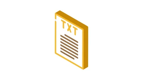 Txt file format document isometric icon animation Stock Footage 327294736