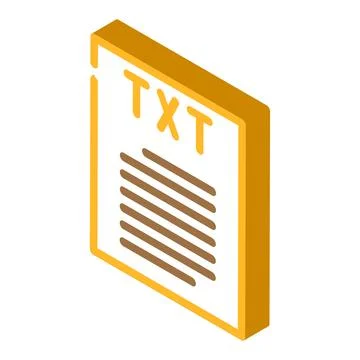 Txt file format document isometric icon vector illustration 스톡 일러스트