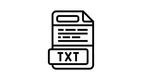 Txt file format document line icon animation Stock Footage 326137039