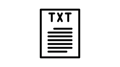 Txt file format document line icon animation Stock Footage 326766296