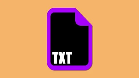 TXT File format icon isolate on orange background. Stock Illustration