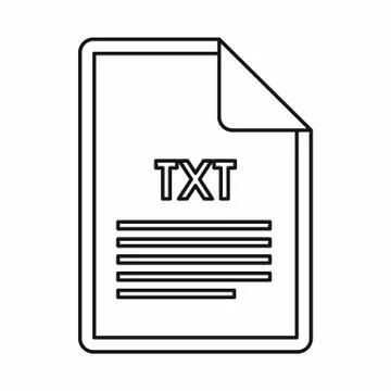TXT file format icon, outline style 스톡 일러스트