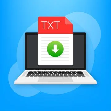 TXT file icon. Spreadsheet document type. Modern flat design graphic illustra Illustrazione stock