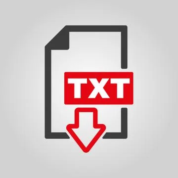 The TXT icon. Text file format symbol. Flat Stock Illustration