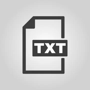 The TXT icon. Text file format symbol. Flat Stock Illustration