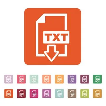 The TXT icon. Text file format symbol. Flat Stock Illustration