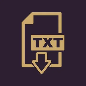 The TXT icon. Text file format symbol. Flat Stock Illustration