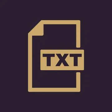 The TXT icon. Text file format symbol. Flat Stock Illustration