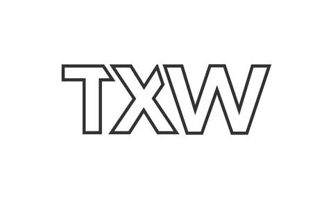 TXW logo design template with strong and modern bold text. Initial based ve.. Stock Illustration