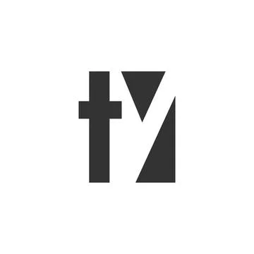 TY creative geometric initial based modern and minimal logo. Letter t y tre.. Stock Illustration